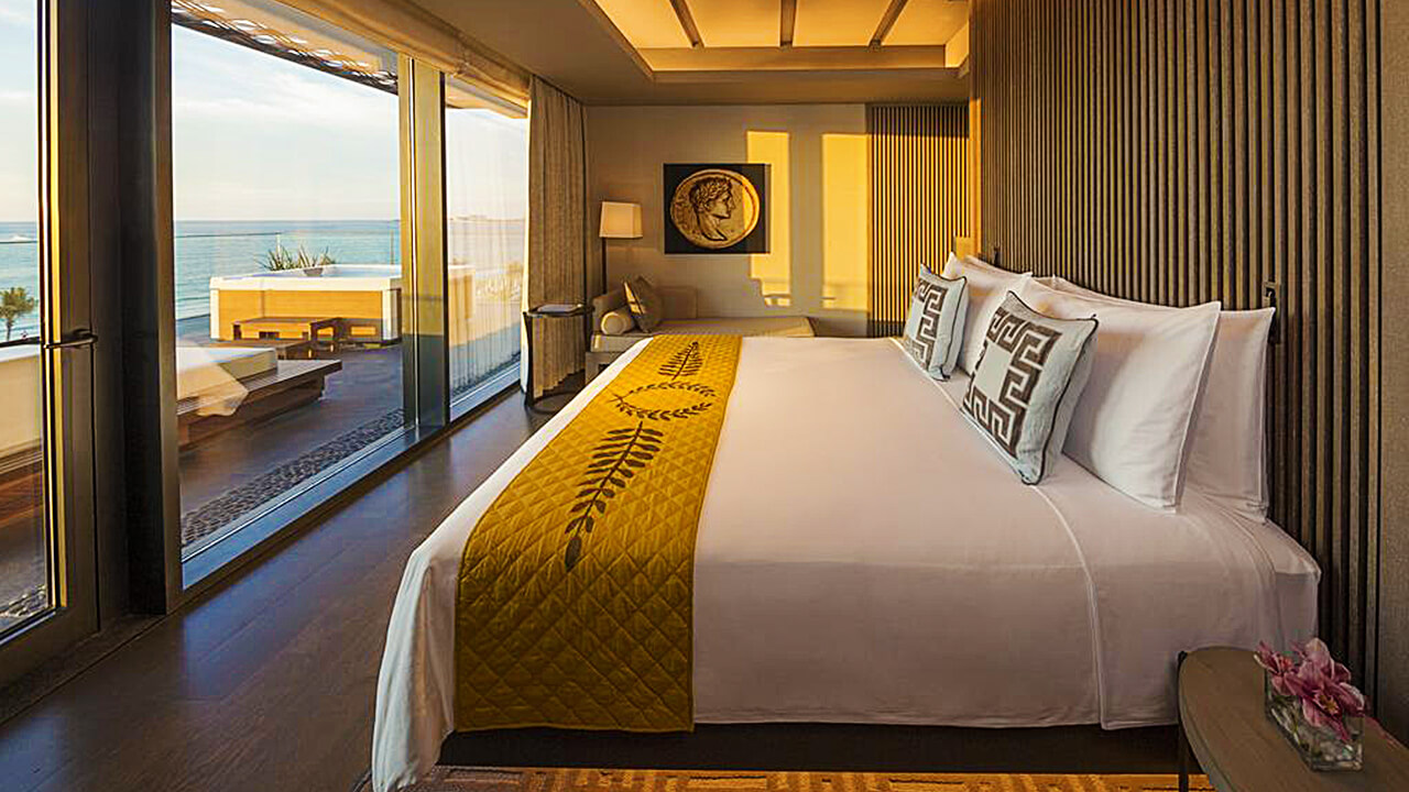 Presidential Suite Master Bedroom with balcony and Sea View