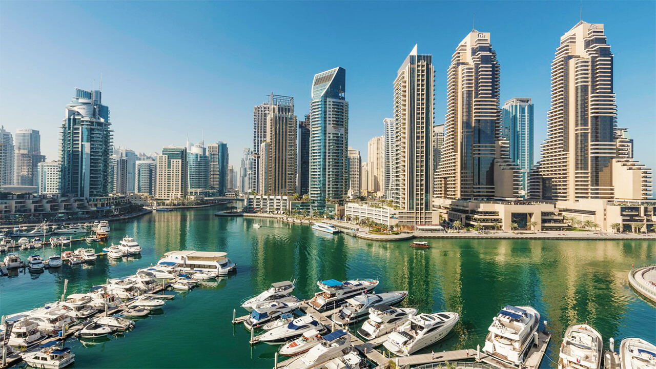 Dubai Marina Views from Grosvenor House Hotel Dubai