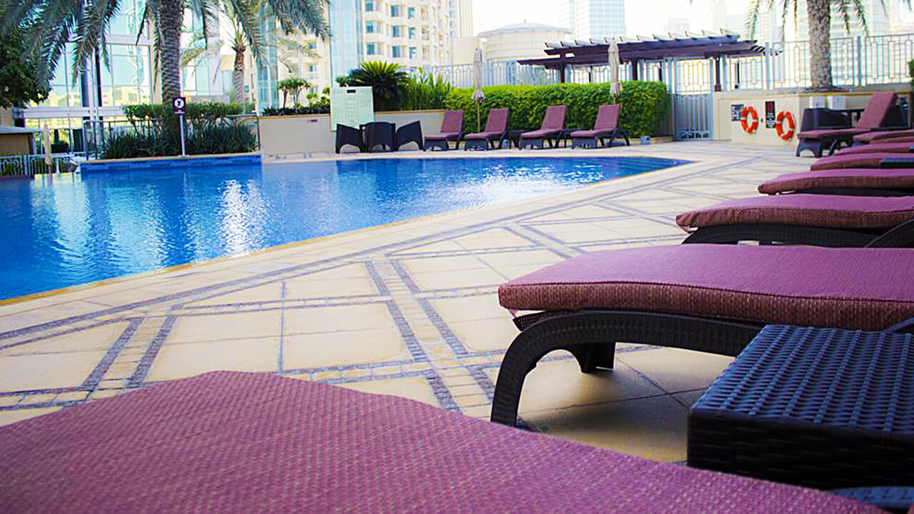 Outdoor Swimming Pool with Pool lounge chairs