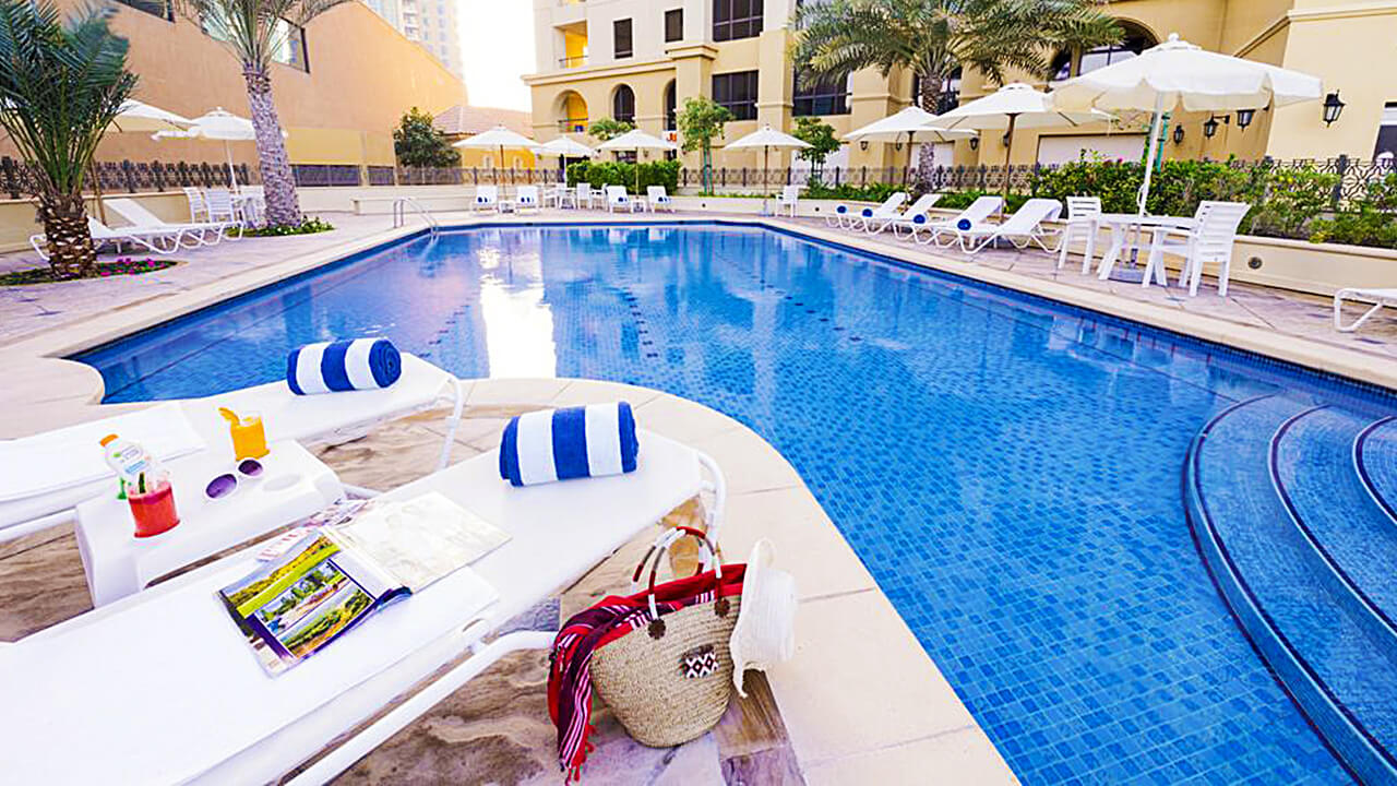 Outdoor Swimming Pool at the Roda Amwaj Suites