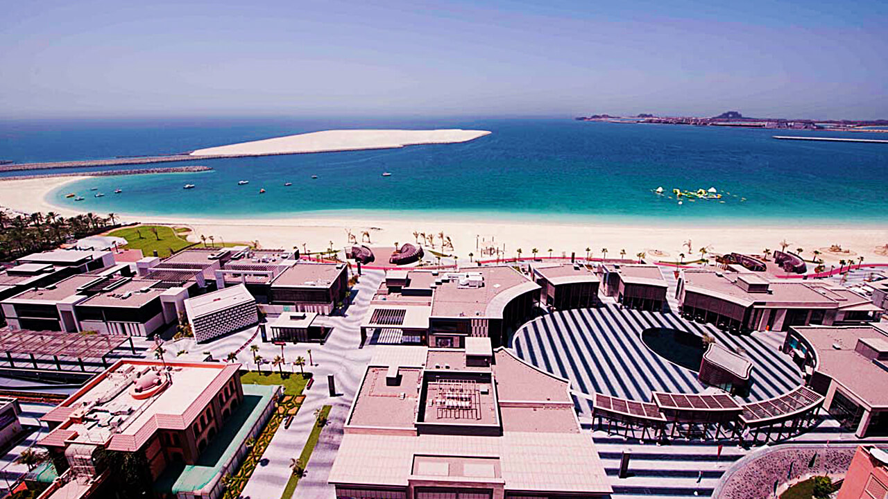 The stunning view of JBR Walk and the white sandy beaches