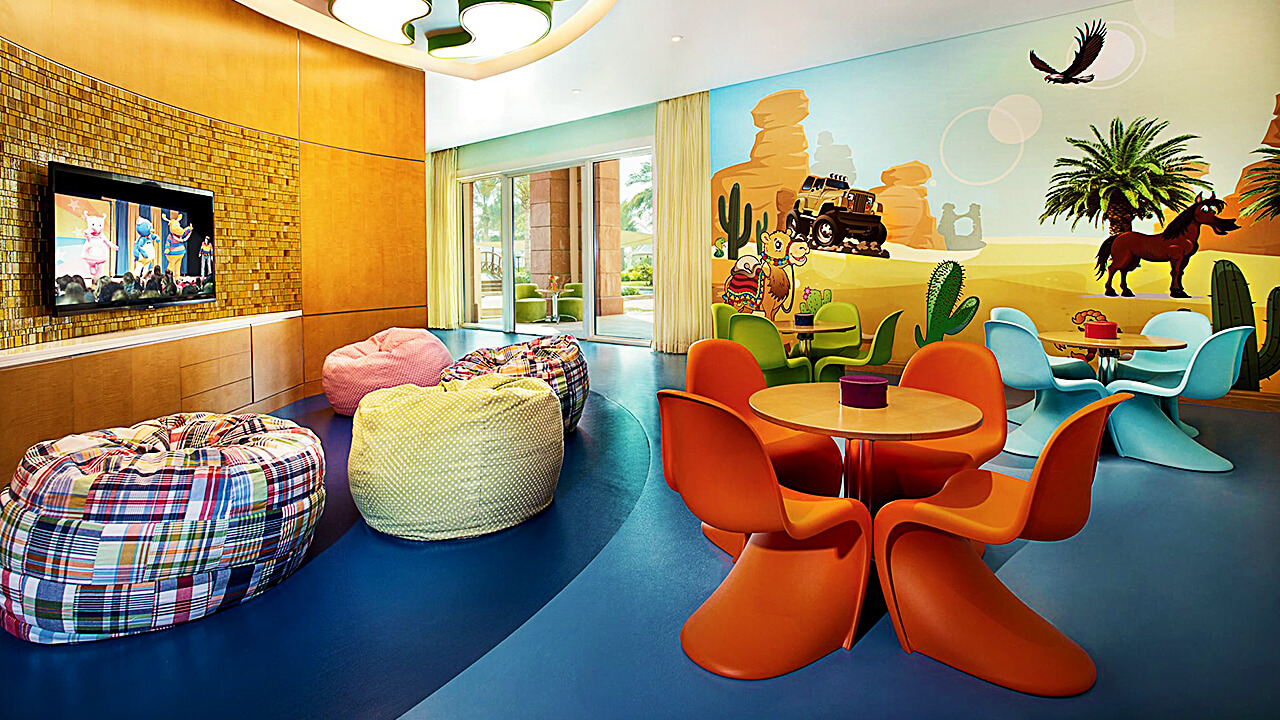 Bright and colorful Ritz Kids Club Room