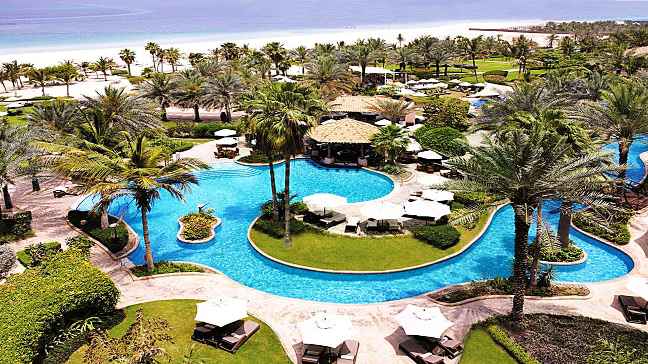 Beautiful view of Outdoor Swimming Pool in Ritz Carlton jumeirah beach