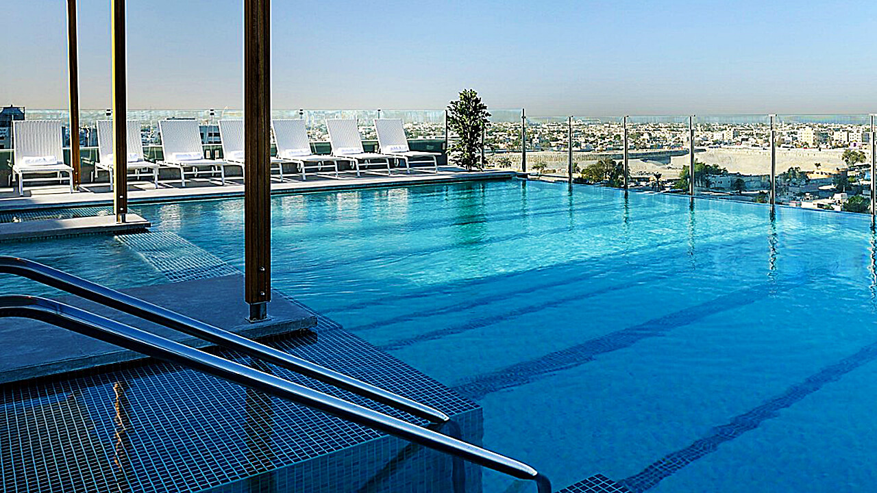 Outdoor Swimming Pool with City View